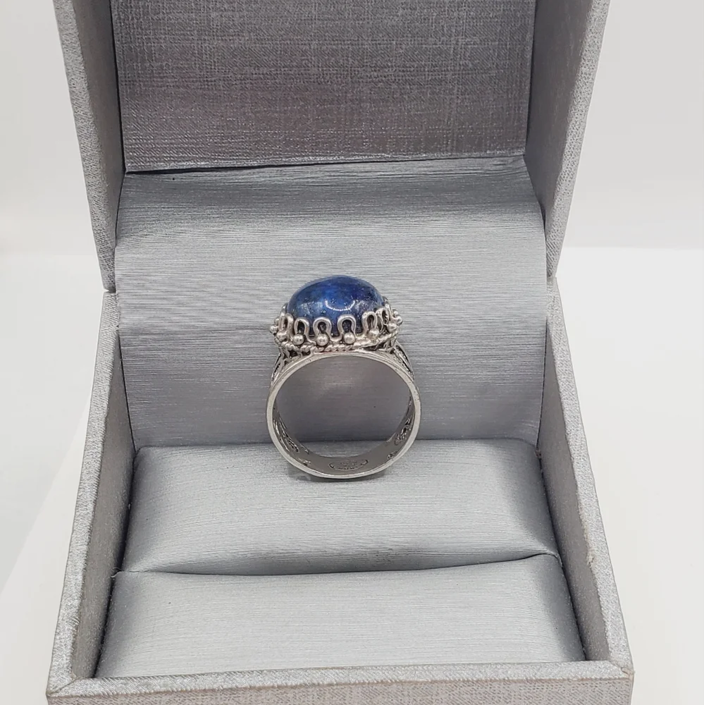 Blue Lapis Lazuli 925 Sterling Silver Ring